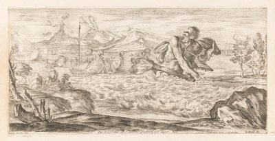 Polyphemus Pursues the Fleet of Aeneas (series title) by Giuseppe Maria Mitelli