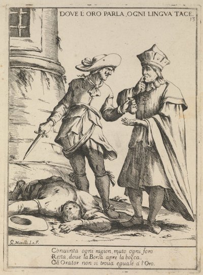 Where Gold Speaks, Every Tongue is Silent by Giuseppe Maria Mitelli