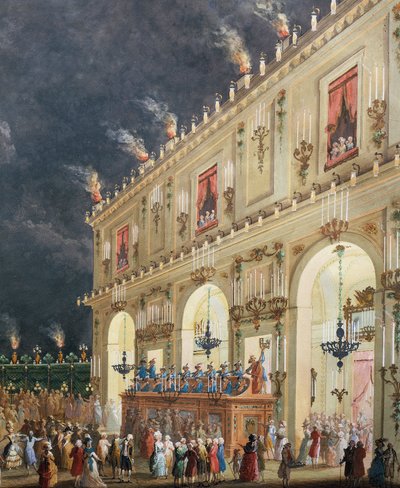 Celebration at Cascine in Honor of Ferdinand III, Night Concert in Courtyard of Casino by Giuseppe Maria Terreni