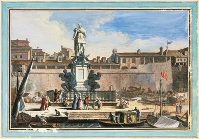 View of Livorno: Quattro Mori monument (The Four Moors) by Giuseppe Maria Terreni