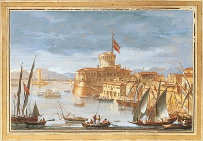 View of Livorno port by Giuseppe Maria Terreni