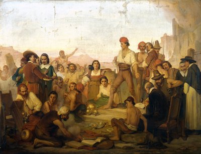 The Revolt of the Neapolitan Fisherman Tommaso Aniello, known as Masaniello (1622-1647) in Naples in 1647 by Giuseppe Mazza