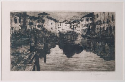 The Fish Market Canal in Chioggia by Giuseppe Miti Zanetti