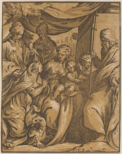 The Virgin and Child with Saints by Giuseppe Nicolo Vicentino, after Camillo Boccaccino