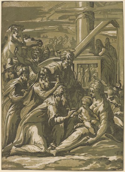 The Adoration of the Magi by Giuseppe Nicolo Vicentino, after Parmigianino
