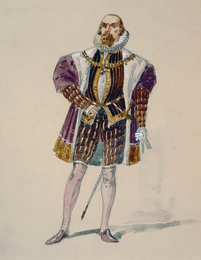 Costume for Alvise in Act III of La Gioconda by Amilcare Ponchielli, sketch by Giuseppe Palanti by Giuseppe Palanti