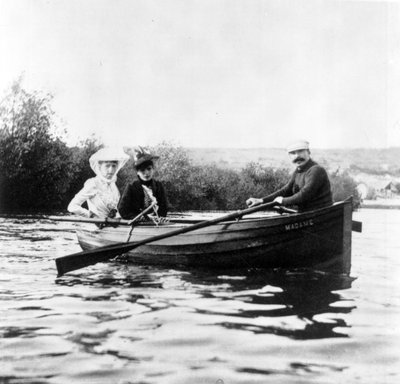 Guy de Maupassant in a Boat with Genevieve Straus and Colette Dumas Lippman by Giuseppe Primoli