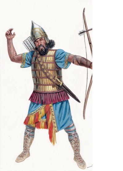 Antiquite: Heavy Archer of Assyria - Assyrian heavy archer - Illustration by Giuseppe Rava by Giuseppe Rava