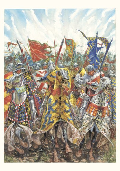 Charge of the French Knights at the Battle of Agincourt (25 October 1415) by Giuseppe Rava
