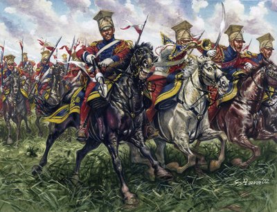 First Empire: Red Lancers at the Battle of Waterloo by Giuseppe Rava