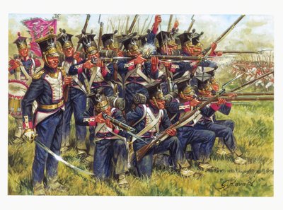 Polish Line Infantry at the Battle of Leipzig in October 1813 (Illustration by Giuseppe Rava) by Giuseppe Rava