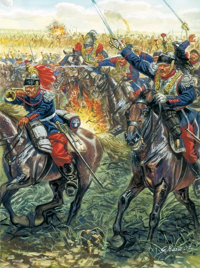 Franco-German War of 1870: Charge of French Battleships at the Battle of Froeschwiller Woerth by Giuseppe Rava