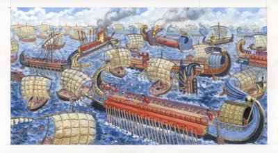 Gnaeus Pompeius Magnus Defeats the Cilician Pirates in Battle by Giuseppe Rava