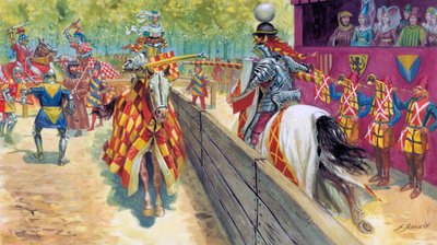 Middle Ages: Chivalrous Tournament Scene by Giuseppe Rava