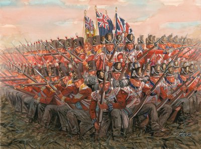 English Soldiers During Battle of Waterloo 18 June 1815 (Illustration by Giuseppe Rava) by Giuseppe Rava