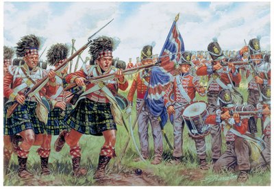 Scottish and British Soldiers at Battle of Waterloo on 18th June 1815 (Illustration by Giuseppe Rava) by Giuseppe Rava