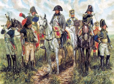 Portrait of Napoleon I and His Staff (Illustration by Giuseppe Rava) by Giuseppe Rava