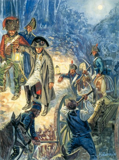 Emperor Napoleon I on the Eve of the Battle of Jena and Auerstaedt 14 October 1805 (Illustration by Giuseppe Rava) by Giuseppe Rava