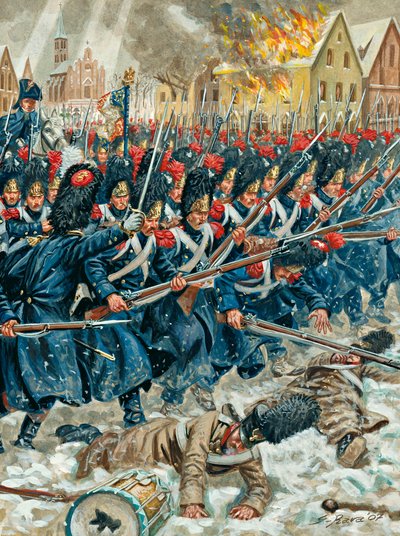 Prussian Campaign: Grenadiers of the Imperial Guard at the Battle of Eylau by Giuseppe Rava