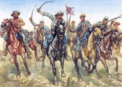 American Civil War: The Confederate Cavalry Charging by Giuseppe Rava
