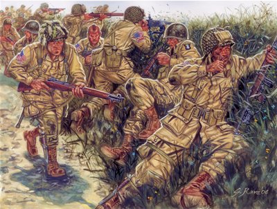 Second World War: 101st Airborne Division (101st US Airborne Division) nicknamed Screaming Eagles - Illustration by Giuseppe Rava by Giuseppe Rava