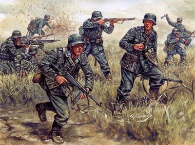 Second World War: German Infantry Soldiers in France by Giuseppe Rava