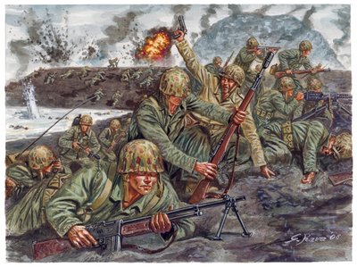 Second World War, Pacific War: Battle of Iwo Jima (Operation Detachment) by Giuseppe Rava