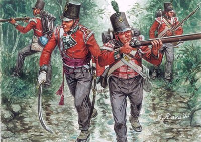 Soldiers of the British Infantry Patrolling about 1810 by Giuseppe Rava
