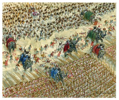 The Battle of Hydaspes: Alexander and Porus Fighting in 327 BC by Giuseppe Rava