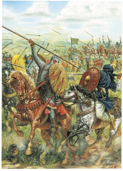 The Christian mercenary knight Rodrigo Ruiz de Vivar, known as El Cid (illustration) by Giuseppe Rava