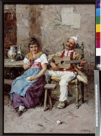 Tavern Scene by Giuseppe Sartori by Giuseppe Sartori