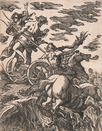 Rape of Persephone with Pluto on horseback at right by Giuseppe Scolari