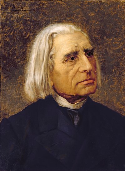 Portrait of Franz Liszt (1811-86) by Giuseppe Tivoli