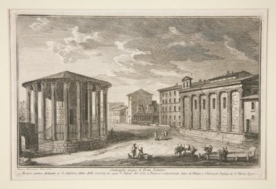 Ruins near the Ponte Palatino by Giuseppe Vasi