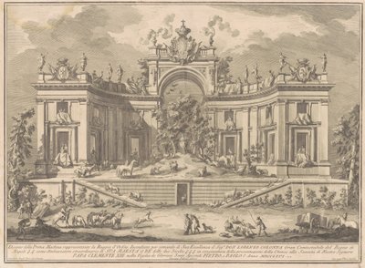The Prima Macchina for the Chinea of 1766: The Palace of Orpheus by Giuseppe Vasi, after Giuseppe Palazzi, after Paolo Posi