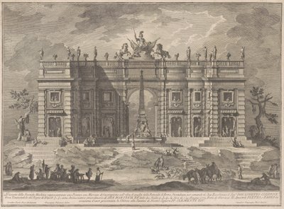 The Seconda Macchina for the Chinea of 1772: A Square with a Game Market and the Pantheon Fountain by Giuseppe Vasi, after Giuseppe Palazzi, after Paolo Posi