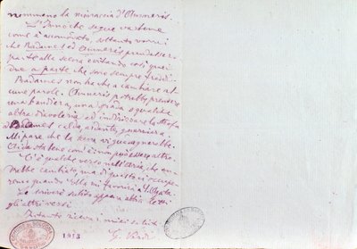 Handwritten letter of Giuseppe Verdi to Aida librettos author Antonio Ghislanzoni by Giuseppe Verdi