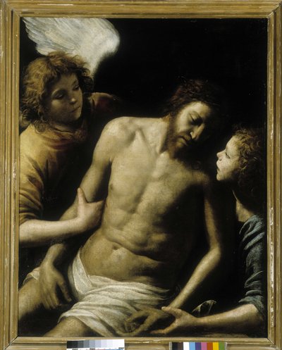 The Dead Christ Supported by Two Angels by Giuseppe Vermiglio