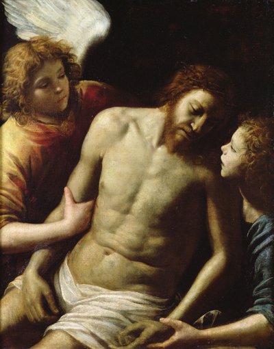 The dead Christ supported by two angels, c. 1628 by Giuseppe Vermiglio