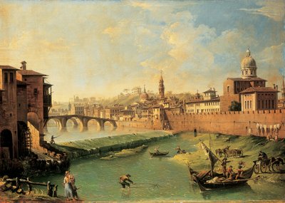 View of the Arno and the Ponte Alla Carraia by Giuseppe Zocchi