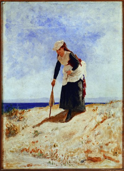 A Woman on the Sand by Giuseppe or Joseph de Nittis