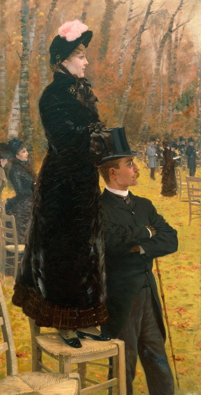 At Auteuil races by Giuseppe or Joseph de Nittis