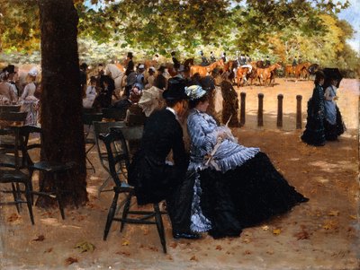 At the Racetrack by Giuseppe or Joseph de Nittis