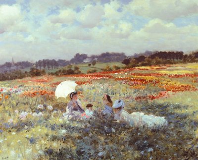 Fields near London by Giuseppe or Joseph de Nittis