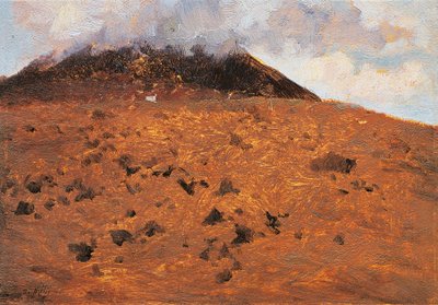 On slopes of Vesuvius by Giuseppe or Joseph de Nittis