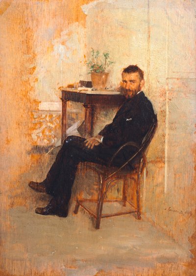 Portrait of Adriano Cecioni by Giuseppe or Joseph de Nittis