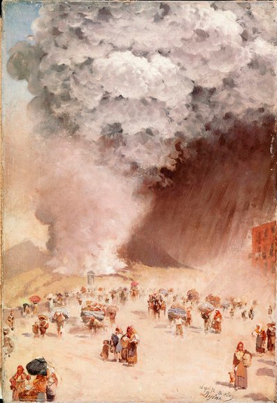 Rain of Ashes or the Eruption of Vesuvius by Giuseppe or Joseph de Nittis