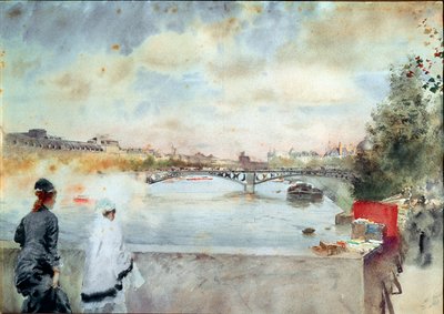The Banks of the Seine by Giuseppe or Joseph de Nittis