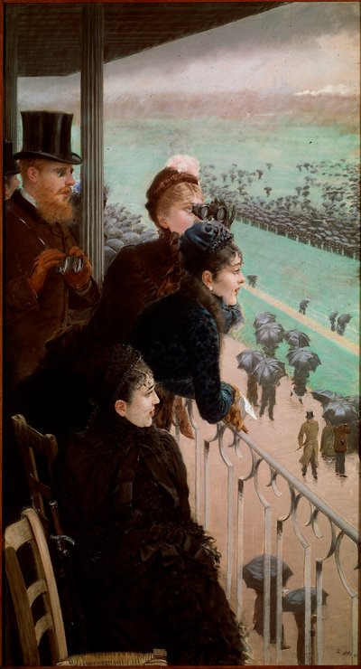 The Races at the Bois de Boulogne by Giuseppe or Joseph de Nittis