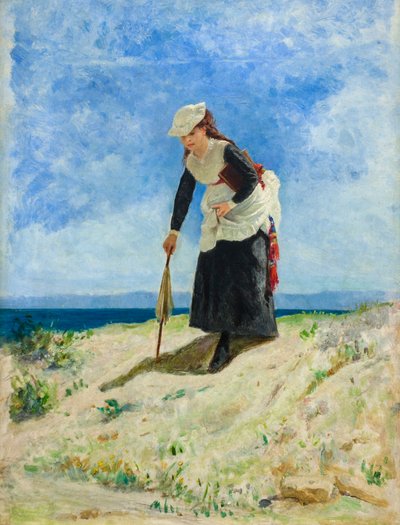 Woman on the beach, circa 1875 by Giuseppe or Joseph de Nittis